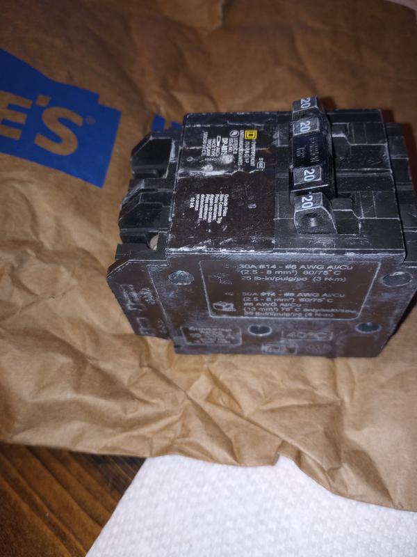 HOMT2020220CP Homeline Tandem Circuit Breaker, 2 X 1 Pole At 20A, 1 X 2 Pole At