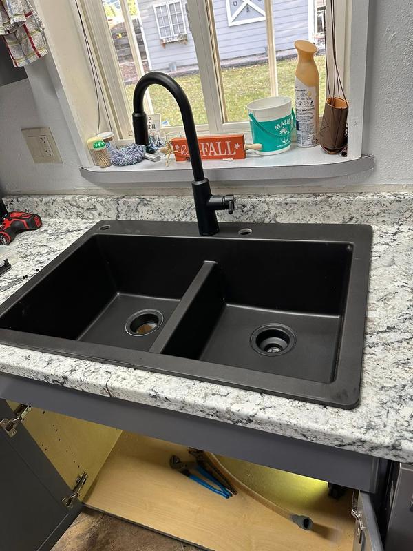 allen + roth Kaiden Drop-in or undermount 33-in x 22-in Quartz Single ...