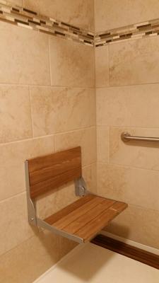 Moen fold down 2024 teak shower chair