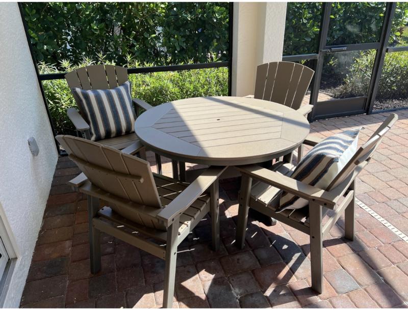 allen + roth Langston Round Outdoor Dining Table 47.64-in W x 47.64-in ...
