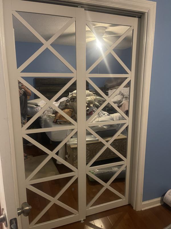 RELIABILT 60-in x 80-in White Multi-X 4-panel Mirrored glass