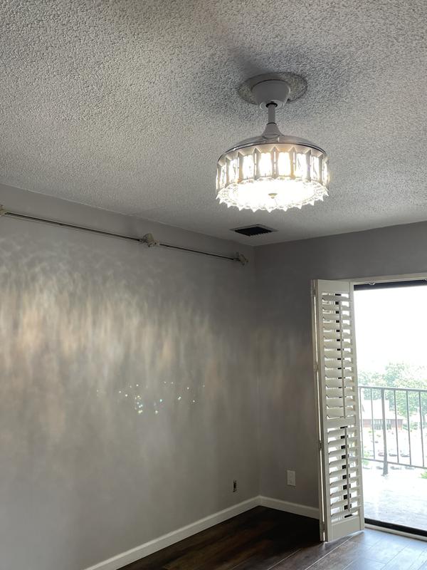 Bella Depot 36-in Black with Transparent Blades LED Fandelier Ceiling ...