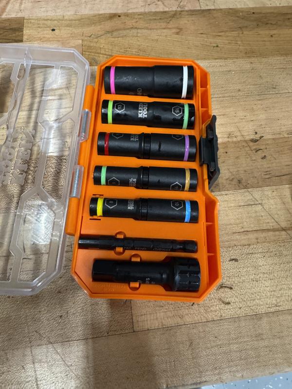 Klein Tools 8-Piece 1/4-in, 3/8-in Drive Set Hex Bit Driver Socket Set ...