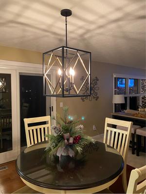 Quoizel Platform Black with Gold Transitional Square Pendant Light