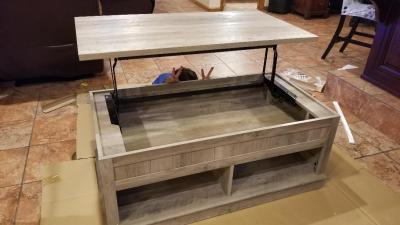 Homenations coffee table with store storage shelf