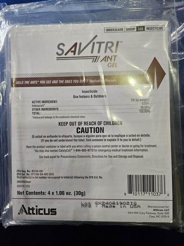 Atticus Savitri Ant Gel Bait - 4x30 Gram Syringes - Indoxacarb in