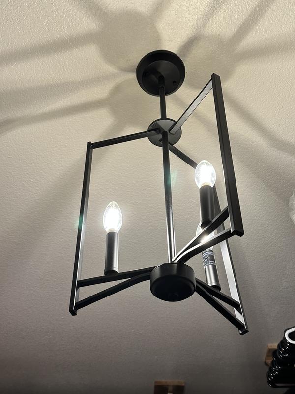 Progress Lighting Roxobel 3-Light Brushed Nickel Modern/Contemporary Square Medium Hanging Pendant Light