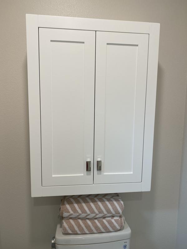 Solid Wood Bathroom Wall White Matttroy