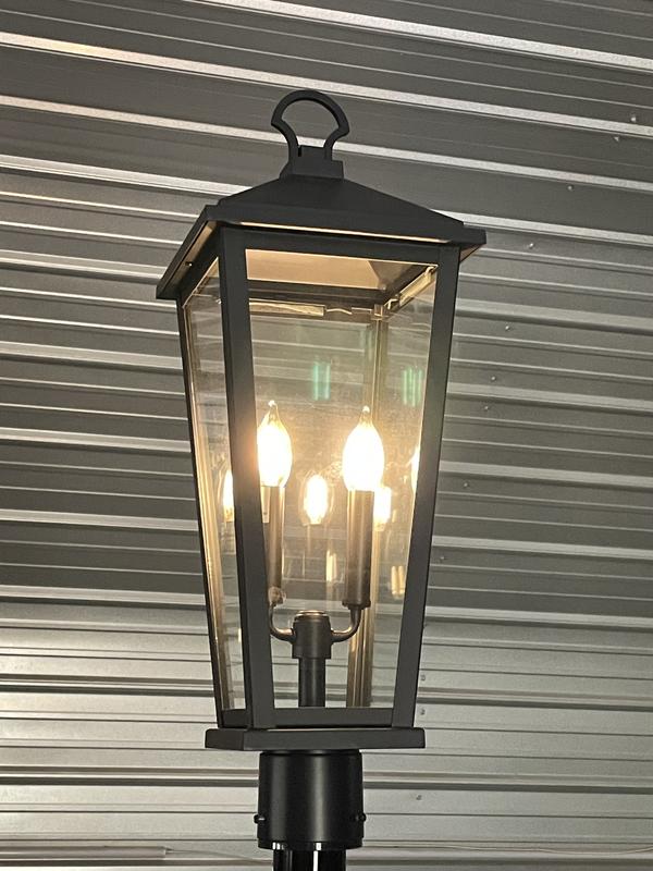 allen + roth Davidson 24.625-in Matte Black Traditional Outdoor Light ...