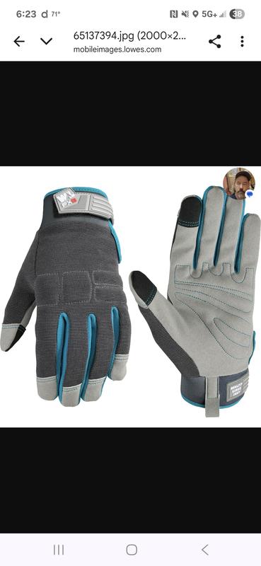 Wells Lamont Medium Gray Synthetic Leather Gloves, (1-Pair) 7875M