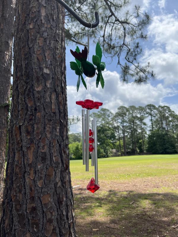Exhart 17.99-in MultiColor Metal Hummingbird Wind Chime in the