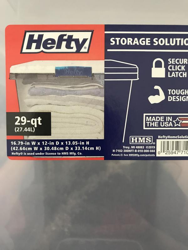 Hefty Medium 8.5-Gallons (34-Quart) Clear Base with White Lid Tote with  Latching Lid in the Plastic Storage Containers department at