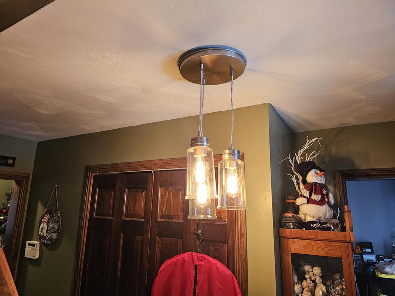 Kichler Jaylen 3-Light Black Farmhouse Clear Glass Cylinder Led, Medium ...