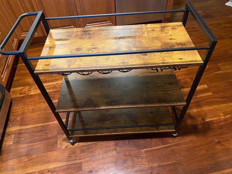 Clavie Versatile Home Bar Cart 18.9-in x 6.69-in Black Rectangle Bar ...