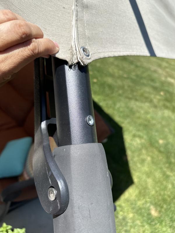 allen + roth 11-ft Aluminum Tan Crank Cantilever Patio Umbrella