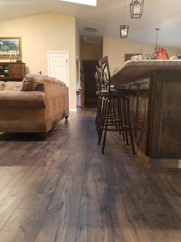 Pergo Portfolio + WetProtect Waterproof Rustic Smoked Chestnut Embossed Wood Plank Laminate Flooring