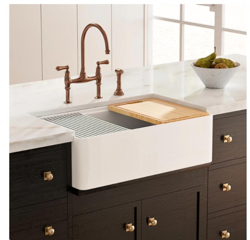 鯉太郎@lownslow Los Flexi Farmhouse apron front 32.99-in x 20.08-in Fireclay