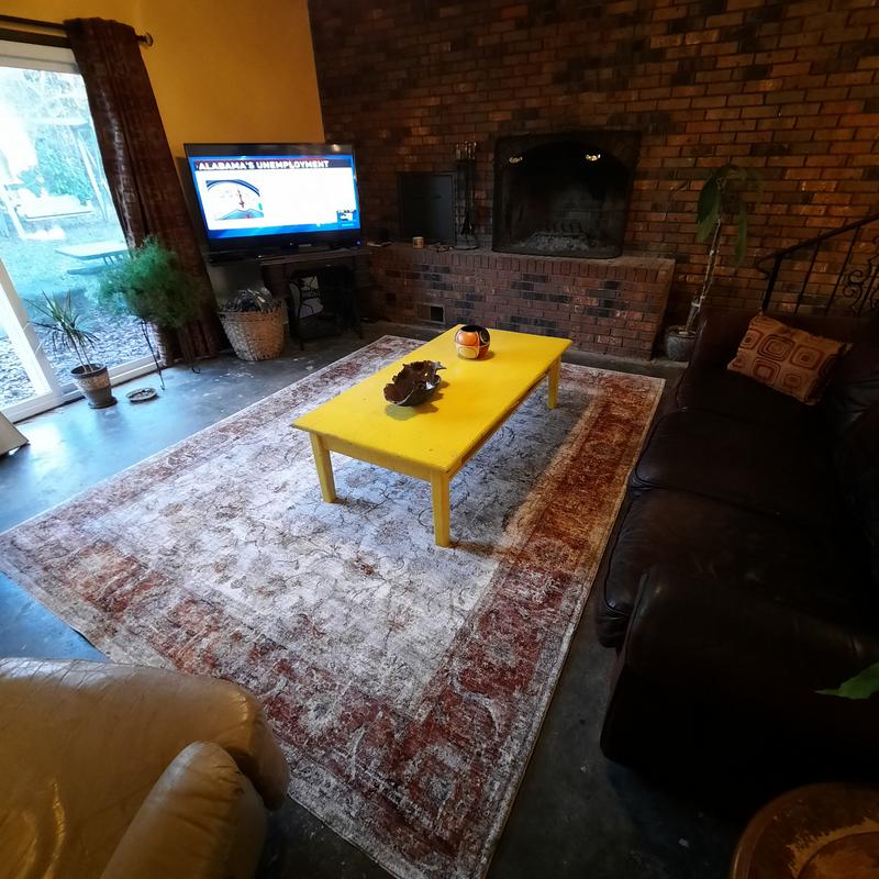 allen + roth Monarch Border 8 x 10 (ft) Flatweave Polyester Rust ...