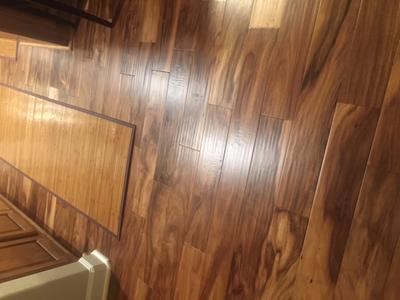Shop allen + roth Natural Acacia Handscraped Engineered Hardwood and  Accessories Flooring Collection at Lowes.com