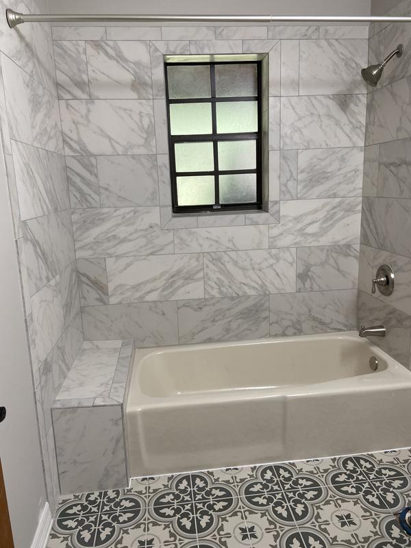 allen + roth Arabescato White 3-in x 12-in Polished Porcelain Marble Look Floor and Wall Tile (0.22-sq. ft/ Piece)