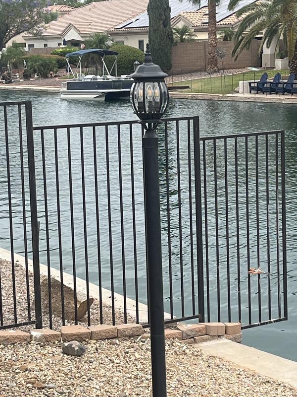 allen + roth French 21.34-in Black Traditional Outdoor Light Post ...