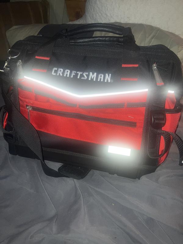 Shop CRAFTSMAN VERSASTACK Red/Black Polyester 17-in Zippered Tool
