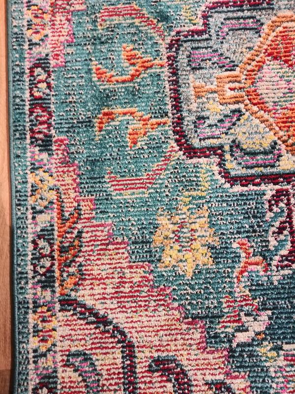 Safavieh Crystal Fable 2 x 5 Teal/Orange Indoor Distressed/Overdyed Vintage Handcrafted Runner Safavieh Crystal Fable 2 x 5 Teal/Orange Indoor Distressed/Overdyed Vintage Handcrafted Runner