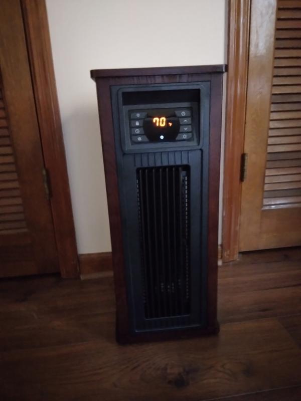 Utilitech Up to 1500-Watt Infrared Tower Indoor Electric Space Heater with  Thermostat and Remote Included in the Electric Space Heaters department at  Lowes.com
