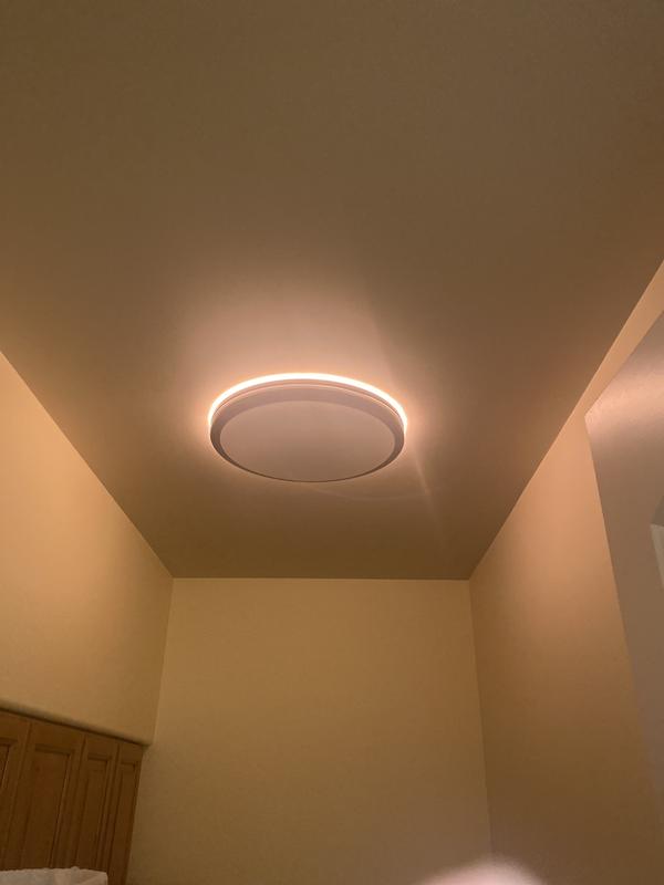 allen + roth Rendale 1-Light 20.67-in Matte Black LED Flush Mount Light ...
