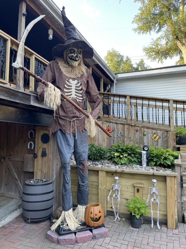 NEW 2023 Halloween 12'FT LIGHTED ANIMATRONICS SCARECROW PROP Haunted