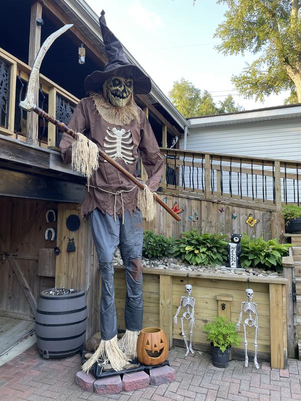 New 2023 Halloween 12ft Lighted Animatronics Scarecrow Prop Haunted