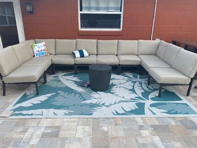 Garden Treasures Greenway 5 Piece Wicker Patio Conversation Set with Tan Cushions at Lowes