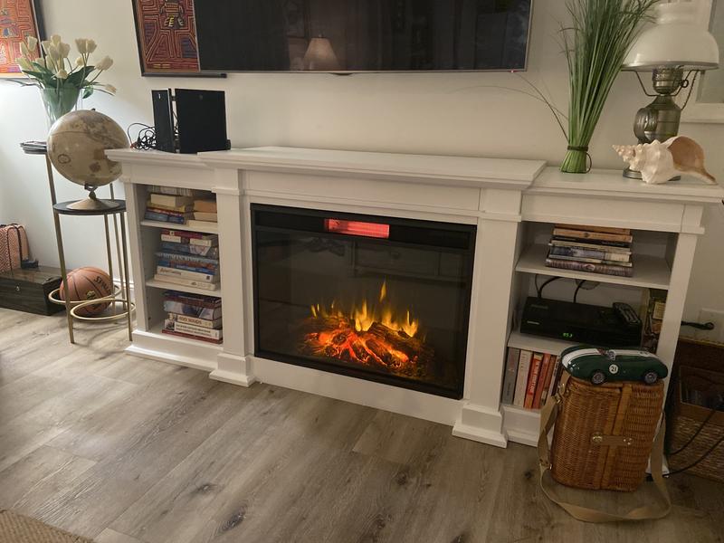 Real Flame Eliot Grand 81.12-in Infrared Electric Fireplace in White |  Lowe's Canada