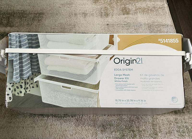 Origin 21 Edda 23.78-in x 9.14-in x 15.75-in White Large Wire Drawer Kit in  the Wire Closet Accessories department at
