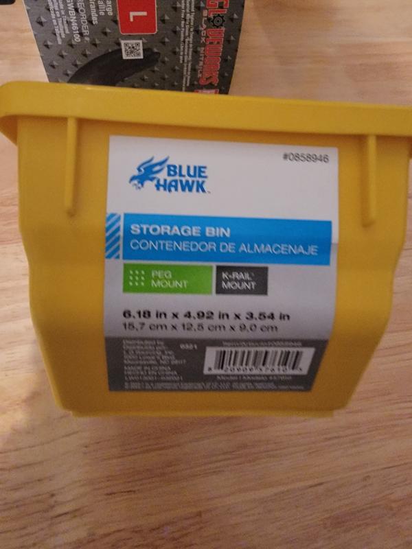 Plastic Hanging Gun Pegboard Bin 4x5x3 - (3) Pack - 10-30-210 Blue