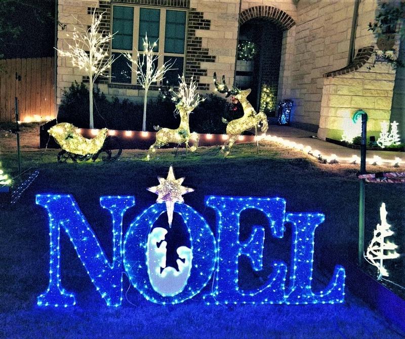 Holiday Time 32.75 inch Light-Up LED Glitter Mesh Noel Sign, 140 LED Lights  