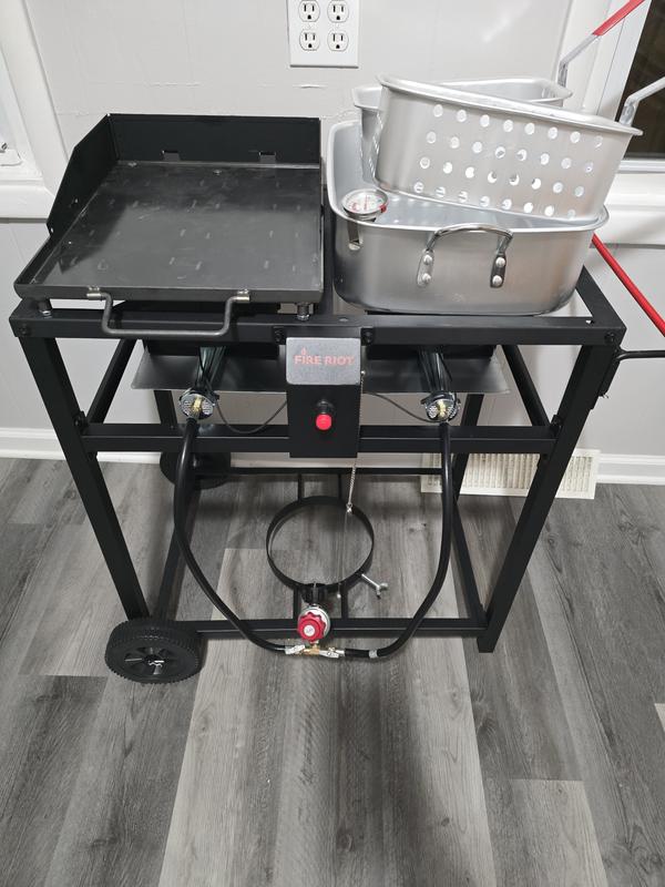 FIRE RIOT Double Deep fryer Portable griddle Combo 2 -Burner Liquid ...