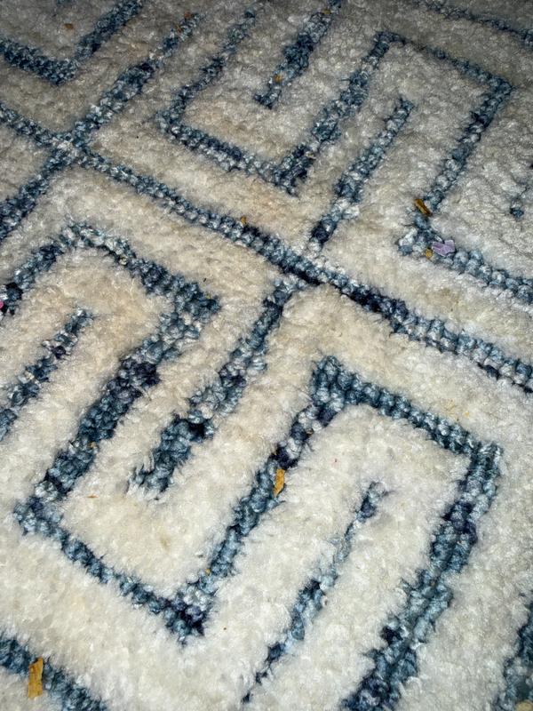 Origin 21 Mirrored Paths 7 X 10 (ft) Blue and White Indoor Area Rug ...