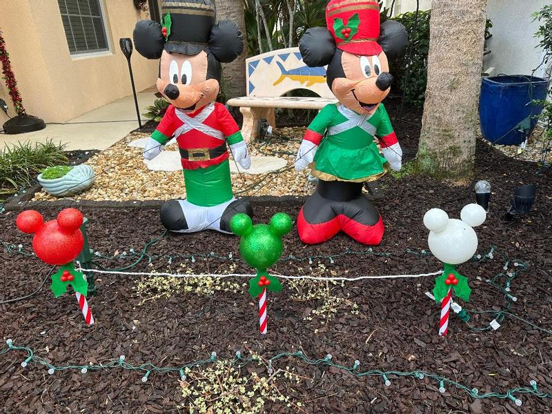 Disney 3-Marker Multicolor Mouse Christmas Pathway Markers at
