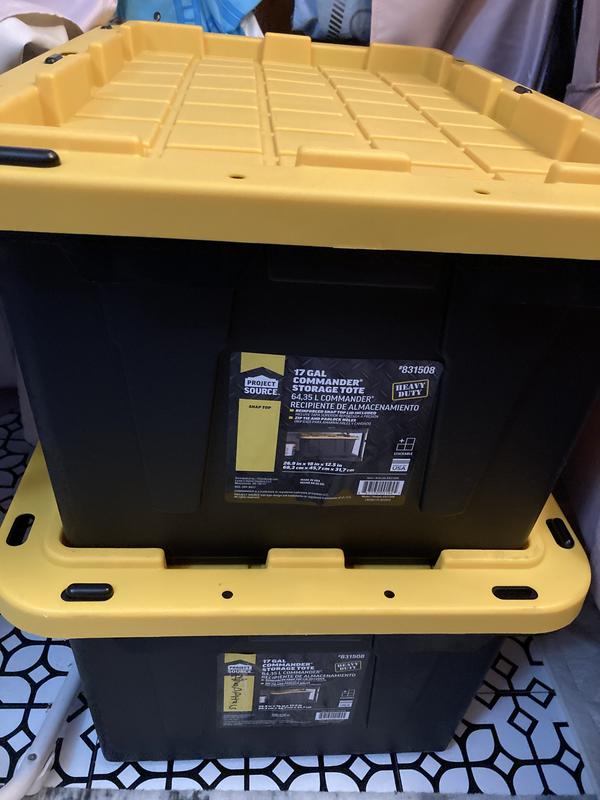 CX BLACK & YELLOW®, 5-Gallon Heavy Duty Tough Storage Container &  Snap-Tight Lid, (8.6”H x 12.3”W x 16.4”D), Weather-Resistant Design and  Stackable