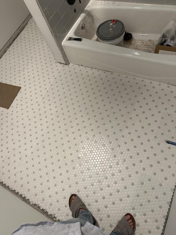 Satori Hudson Brilliant White and Black 12-in x 12-in Matte Porcelain Mosaic Floor and Wall Tile (0.91-sq. ft/ Piece)