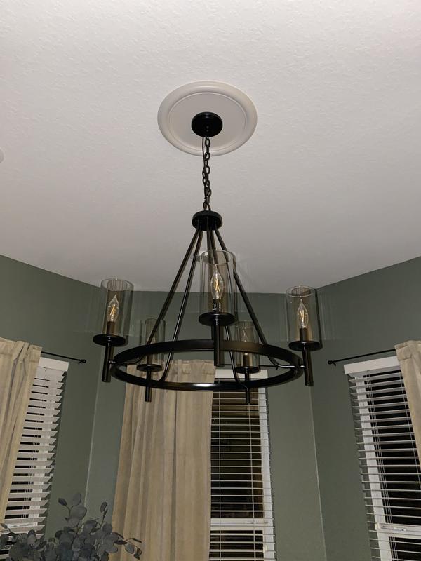 Progress Lighting Strahan 5 Light Black Transitional Dry Rated