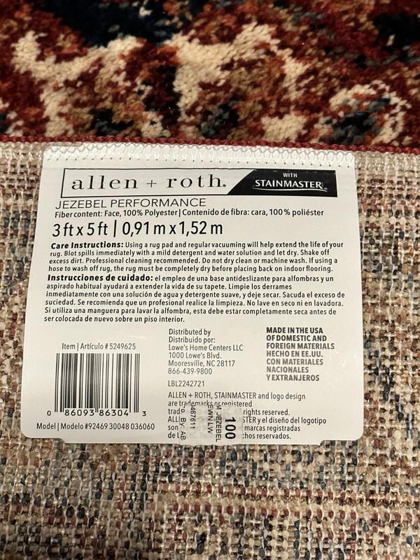 allen + roth with STAINMASTER Jezebel Performance 3 x 5 (ft) Loomed ...