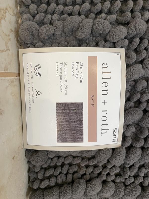 allen + roth 20-in x 32-in Dark Gray Polyester Bath Mat in the