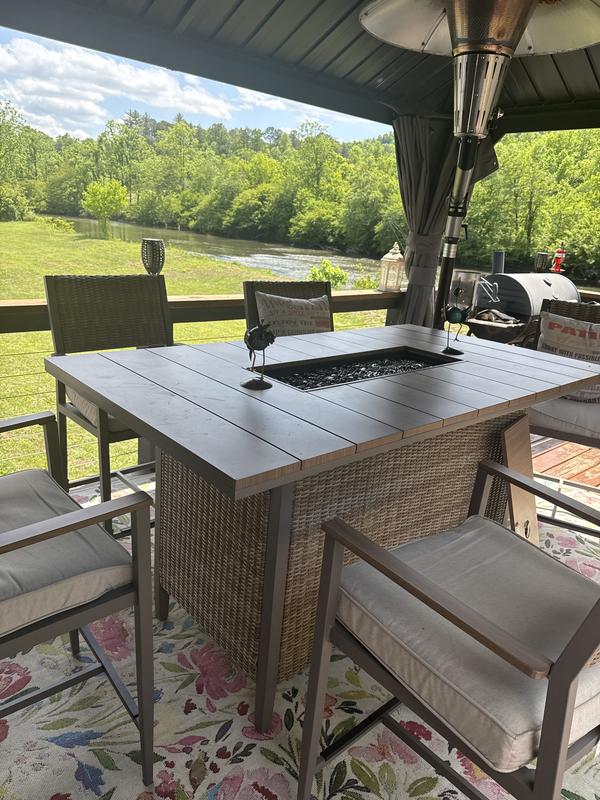 Shop allen + roth Dorsey 7-Piece Patio High Fire Dining Set with