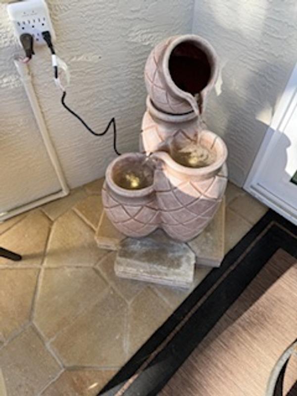 allen + roth 26-in H Resin Electric Powered Tiered Outdoor Fountain ...
