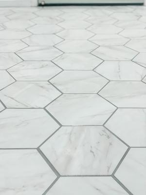 5 Carrara Hexagon Marble Peel and Stick Tile