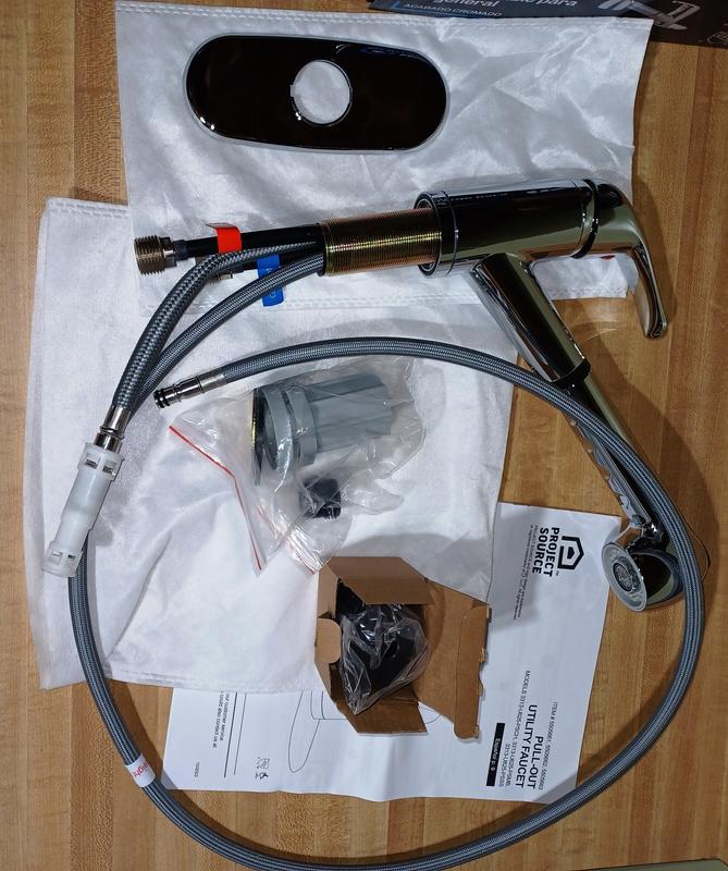 Project Source Matte Black Utility Faucet with Pulldown Sprayer