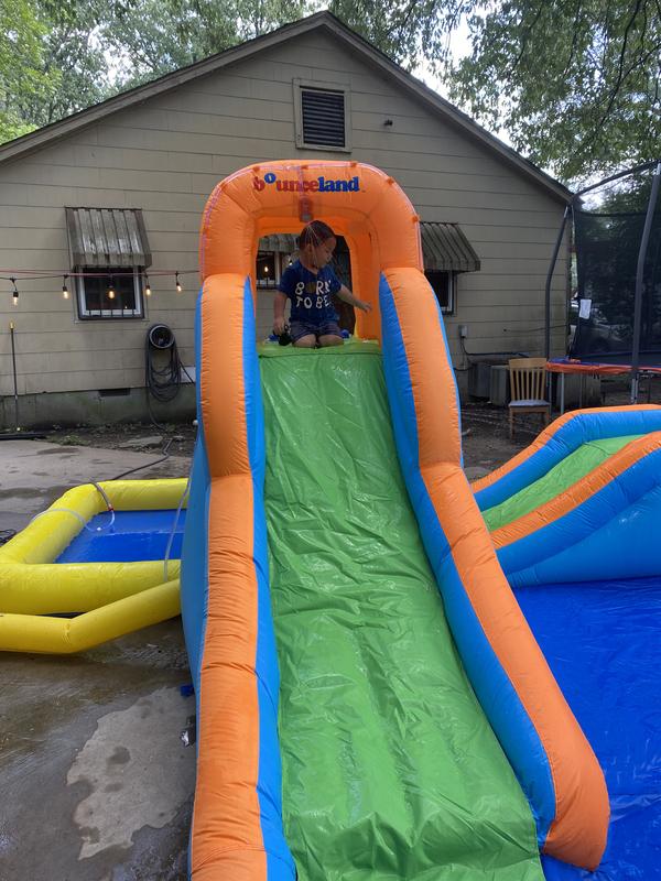 Bounceland cascade water slides deals with large pool