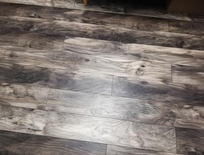 allen + roth Chesterfield Hackberry Embossed Wood Plank Laminate Flooring Sample